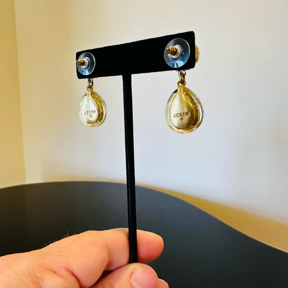 NWT Luxe Party Minimalist J. Crew Crystal Pear-shaped drop statement earrings - Picture 12 of 17